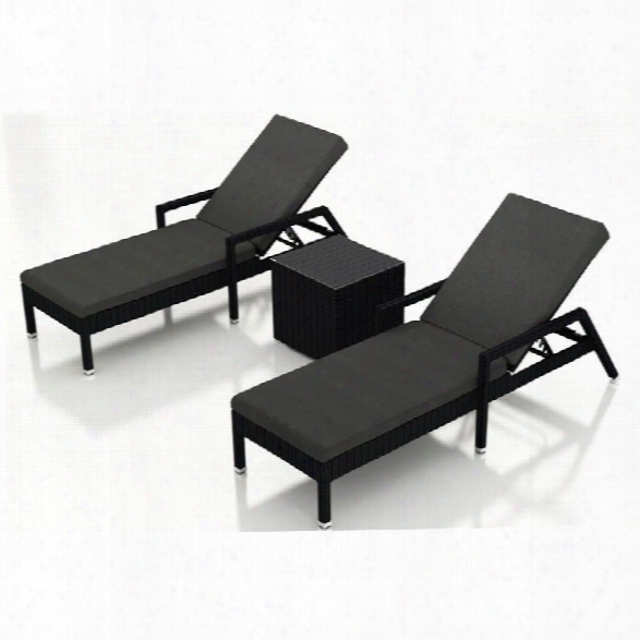 Harmonia Living Urbana 3 Piece Patio Lounge Set In Charcoal