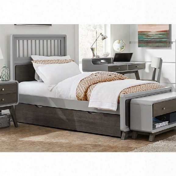 Ne Kids East End Twin Spindle Bed With Trundle In Gray