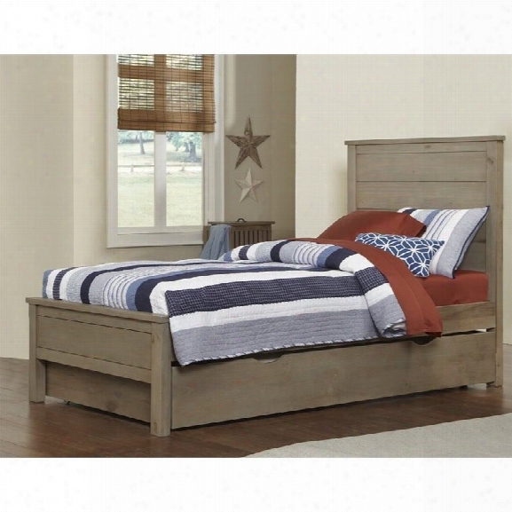 Ne Kids Highlands Alex Twin Panel Bed With Trundle In Driftwood