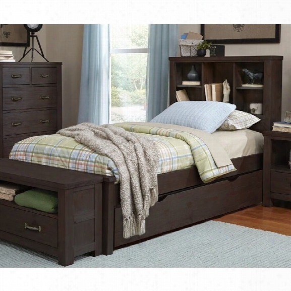 Ne Kids Highlands Twin Bookcase Bed With Trundle In Espresso