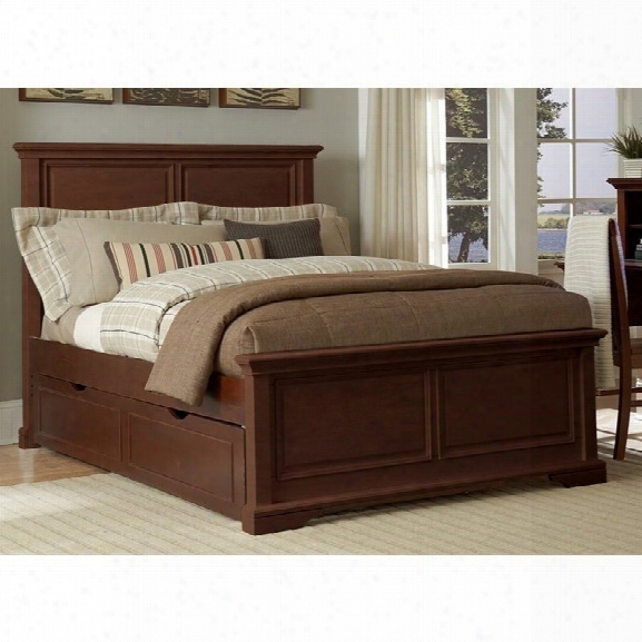 Ne Kids Walnut Street Devon Full Panel Bed With Trundle In Chestnut