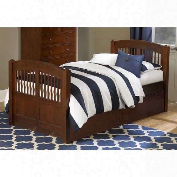 Ne Kids Walnut Street Hayden Twin Bed With Trundle In Chestnut