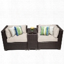 TKC Barbados 3 Piece Outdoor Wicker Sofa Set in Beige