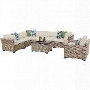 TKC Monterey 8 Piece Outdoor Wicker Sofa Set in Beige