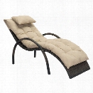 Zuo Eggertz Patio Chaise Lounge in Brown and Beige