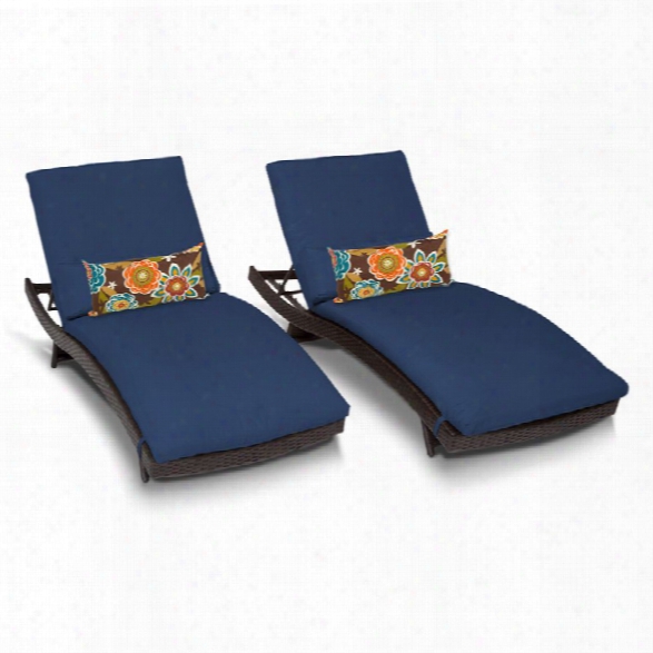 Tkc Bali Patio Chaise Lounge In Navy (set Of 2)