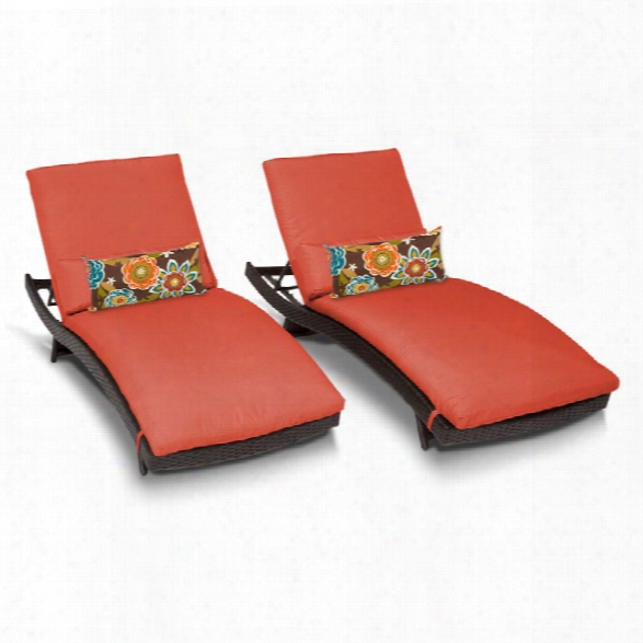 Tkc Bali Patio Chaise Lounge In Orange (set Of 2)