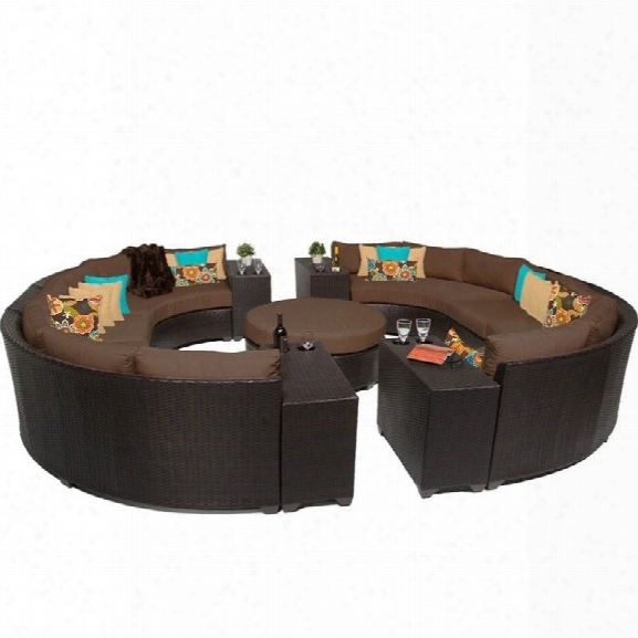 Tkc Barbados 11 Piece Outdoor Wicker Sofa Set In Cocoa