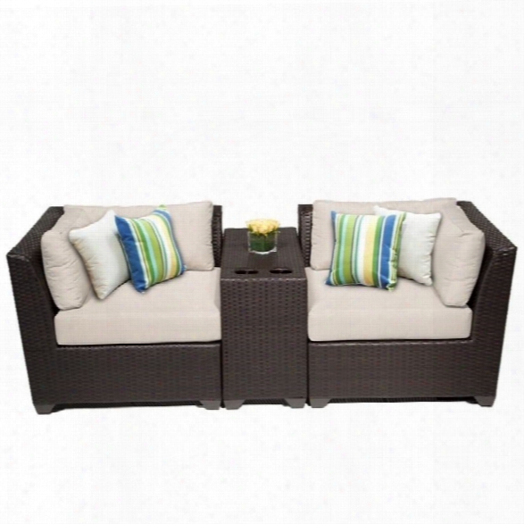 Tkc Barbados 3 Piece Outdoor Wicker Sofa Set In Beige