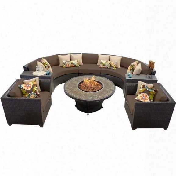 Tkc Barbados 8 Piece Outdoor Wicker Sofz Set In Cocoa