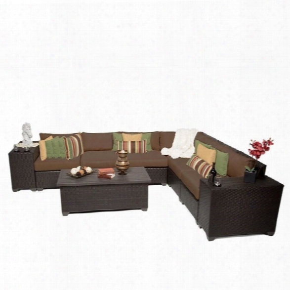 Tkc Barbados 9 Piece Outdoor Wicker Sofa Set In Cocoa