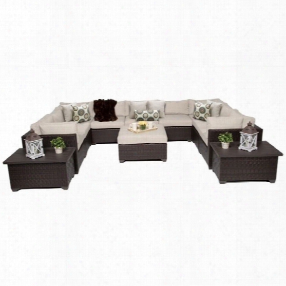 Tkc Belle 12 Piece Outdoor Wicker Sofa Set In Beige