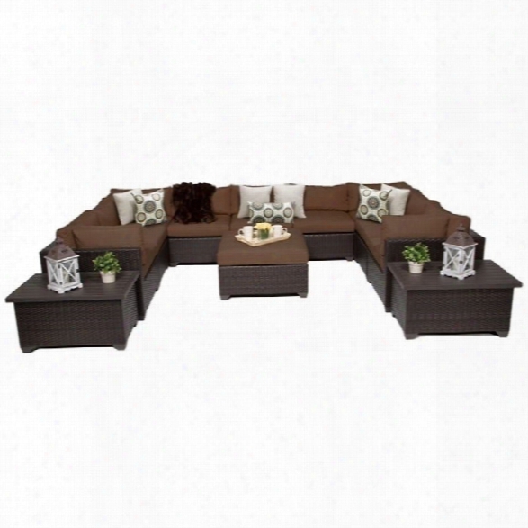 Tkc Belle 12 Piece Outdoor Wicker Sofa Set In Cocoa