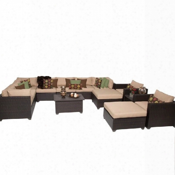 Tkc Belle 13 Piece Outdoor Wicker Sofa Set In Wheat