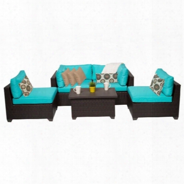 Tkc Belle 5 Piece Outdoor Wicker Sofa Set In Aruba