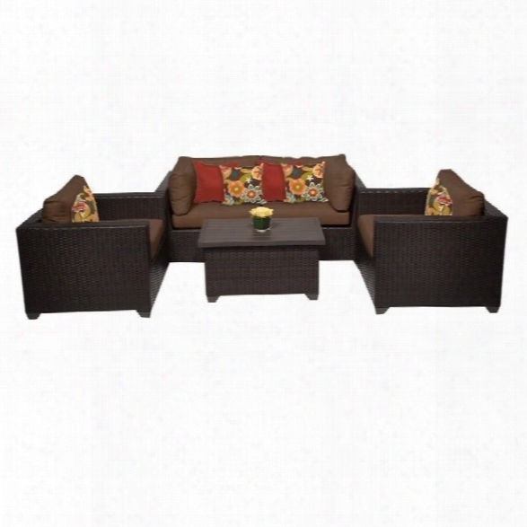 Tkc Belle 5 Piece Outdoor Wicker Sofa Set In Cocoa