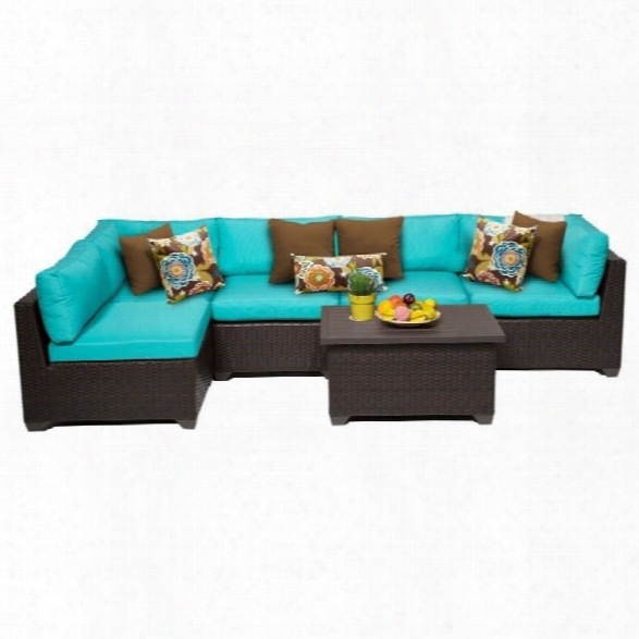 Tkc Belle 6 Piece Outdoor Wicker Sofa Set In Aruba