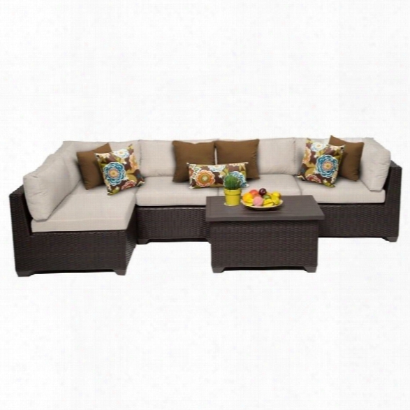 Tkc Belle 6 Piece Outdoor Wicker Sofa Set In Beige