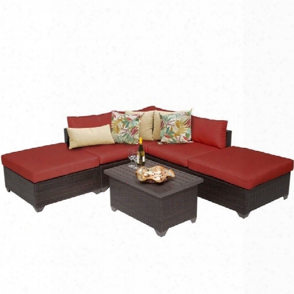 Tkc Belle 6 Piece Outdoor Wicker Sofa Set In Terracotta