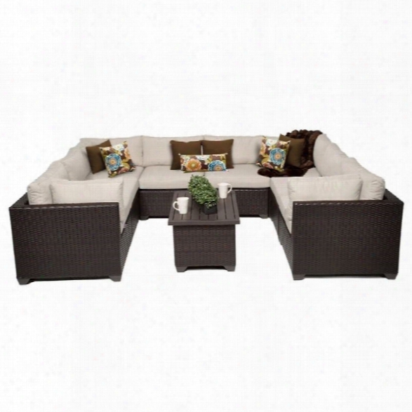 Tkc Belle 9 Piece Outdoor Wicker Sofa Set In Beige