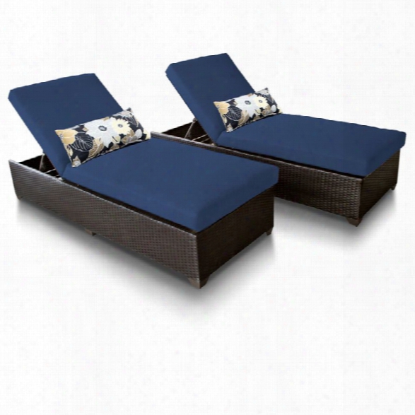 Tkc Classic Patio Chaise Lounge In Navy (set Of 2)