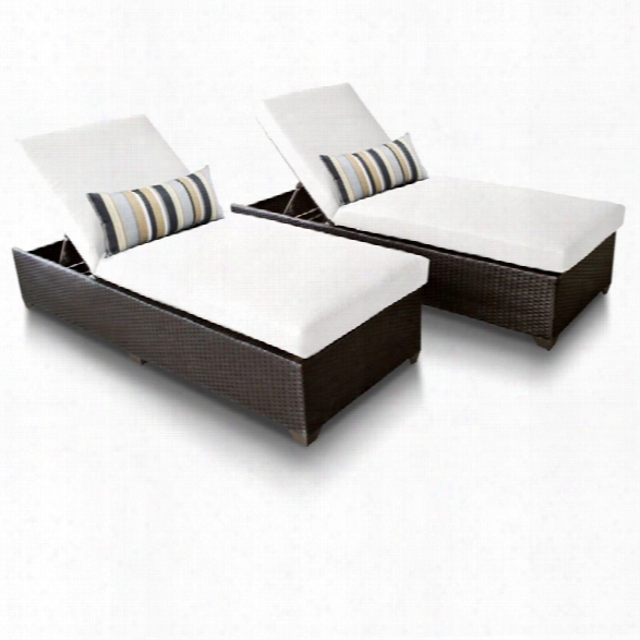 Tkc Classic Patio Chaise Lounge In White (set Of 2)