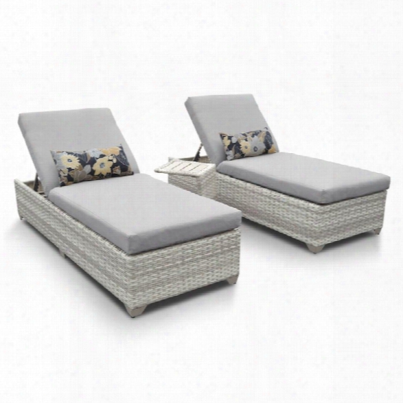 Tkc Fairmont 3 Piece Patio Chaise Lounge Set In Gray