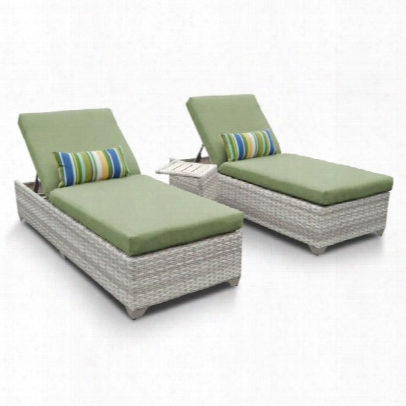 Tkc Fairmont 3 Piece Patio Chaise Lounge Set In Green