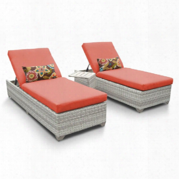 Tkc Fairmont 3 Piece Patio Chaise Lounge Set In Orange