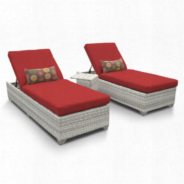 Tkc Fairmont 3 Piece Patio Chaise Lounge Set In Red
