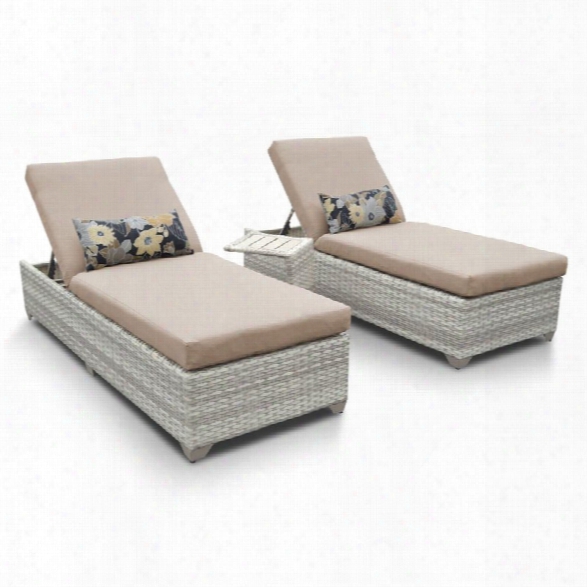 Tkc Fairmont 3 Piece Patio Chaise Lounge Set In Wheat