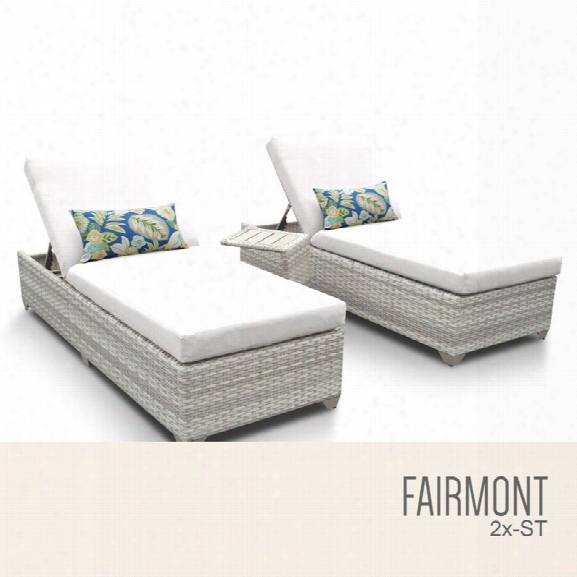 Tkc Fairmont 3 Piece Patio Chaise Lounge Set In White