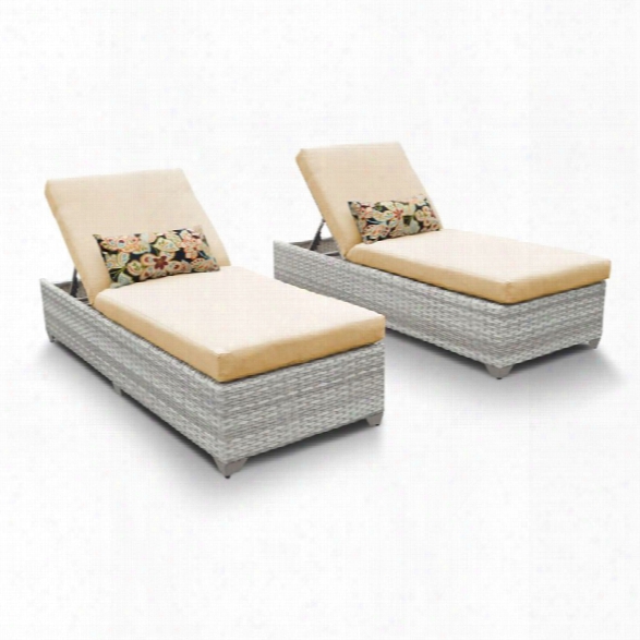 Tkc Fairmont Patio Chaise Lounge In Sesame (set Of 2)