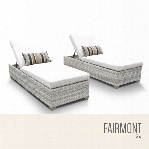 Tkc Fairmont Patio Chaise Lounge In White (set Of 2)