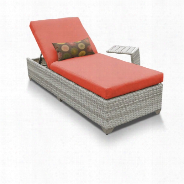 Tkc Fairmont Patio Chaise Lounge With Side Table In Orange
