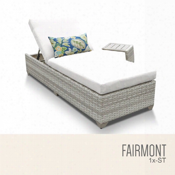 Tkc Fairmont Patio Chaise Lounge With Side Table In White