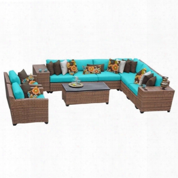 Tkc Laguna 11 Piece Outdoor Wicker Sofa Set In Aruba