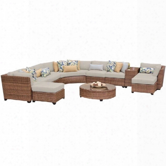 Tkc Laguna 11 Piece Outdoor Wicker Sofa Set In Beige