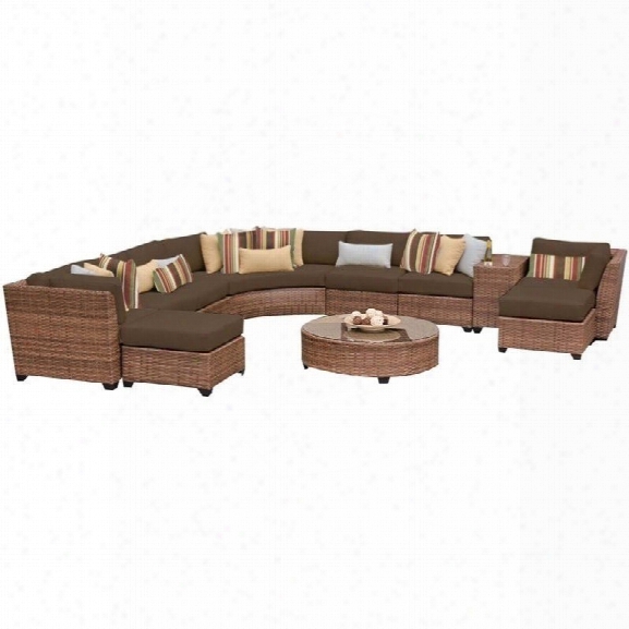 Tkc Laguna 11 Piece Outdoor Wicker Sofa Set In Cocoa