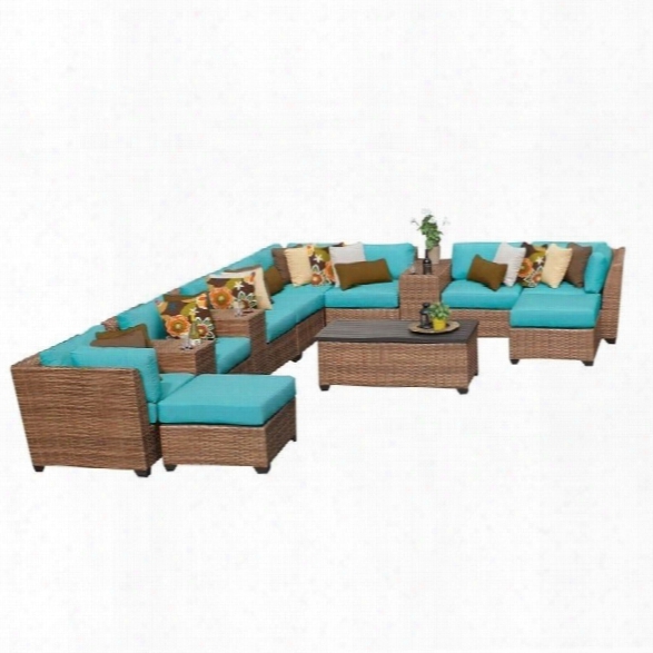 Tkc Laguna 14 Piece Outdoor Wicker Sofa Set In Aruba