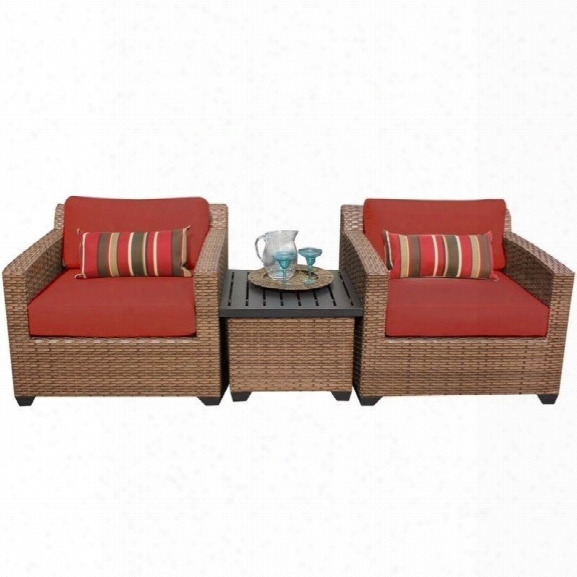 Tkc Laguna 3 Piece Outdoor Wicker Sofa Set In Terracotta