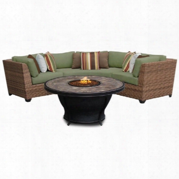 Tkc Laguna 4 Piece Outdoor Wicker Sofa Set In Cilantro