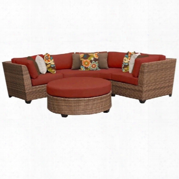 Tkc Laguna 4 Piece Outdoor Wicker Sofa Set In Terracotta