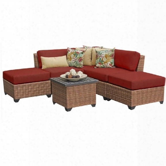 Tkc Laguna 6 Piece Outdoor Wicker Sofa Set In Terracotta
