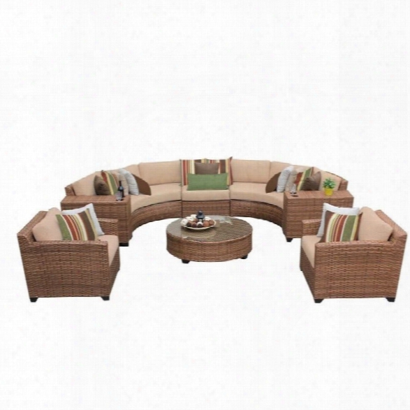 Tkc Laguna 8 Piece Outdoor Wicker Sofa Set In Wheat