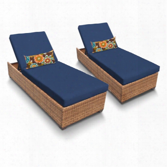 Tkc Laguna Patio Chaise Lounge In Navy (set Of 2)