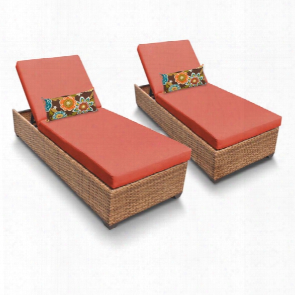 Tkc Laguna Patio Chaise Lounge In Orange (set Of 2)