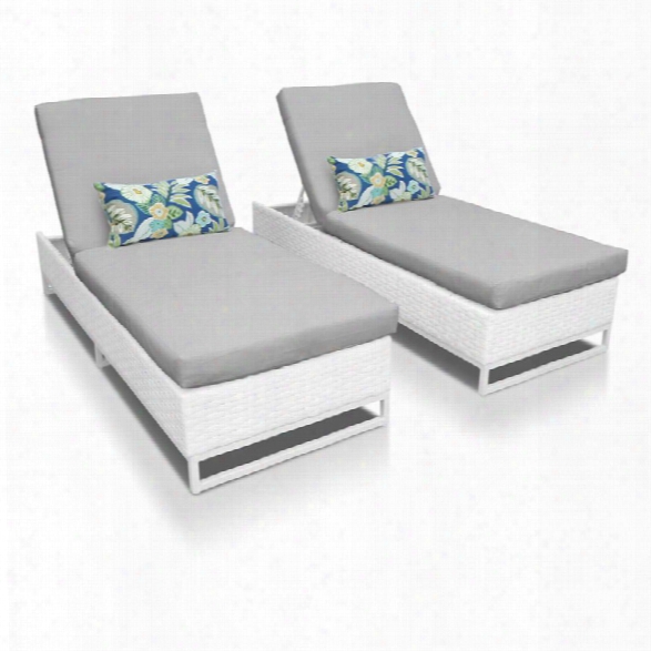 Tkc Miami Patio Chaise Lounge In Gray (set Of 2)