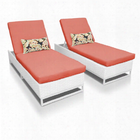 Tkc Miami Patio Chaise Lounge In Orange (set Of 2)