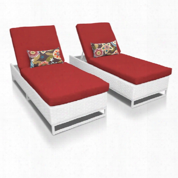 Tkc Miami Patio Chaise Lounge In Red (set Of 2)